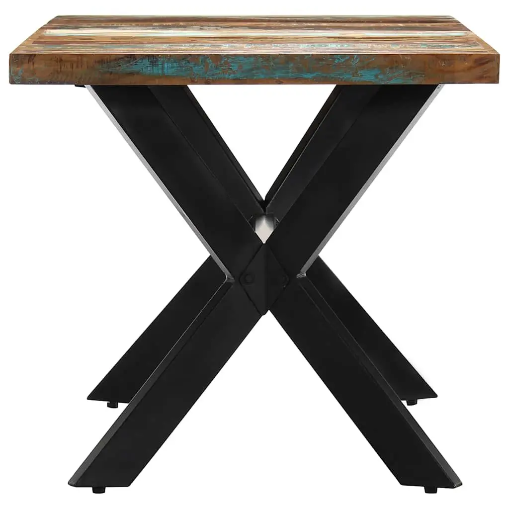 Dining Table Kitchen 140x70x75 cm Solid Reclaimed Wood Steel Frame Industrial