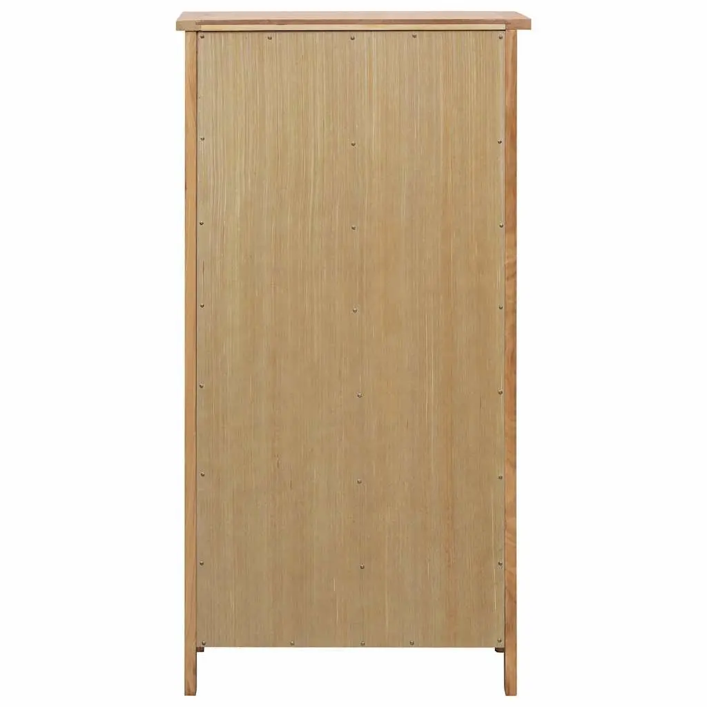 Wine Cabinet for Kitchen Dining Bar Brown Solid Oak Wood 7 Shelves