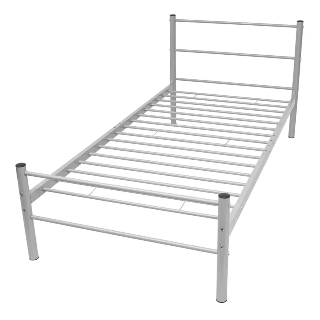 Grey King Single Metal Bed Frame
