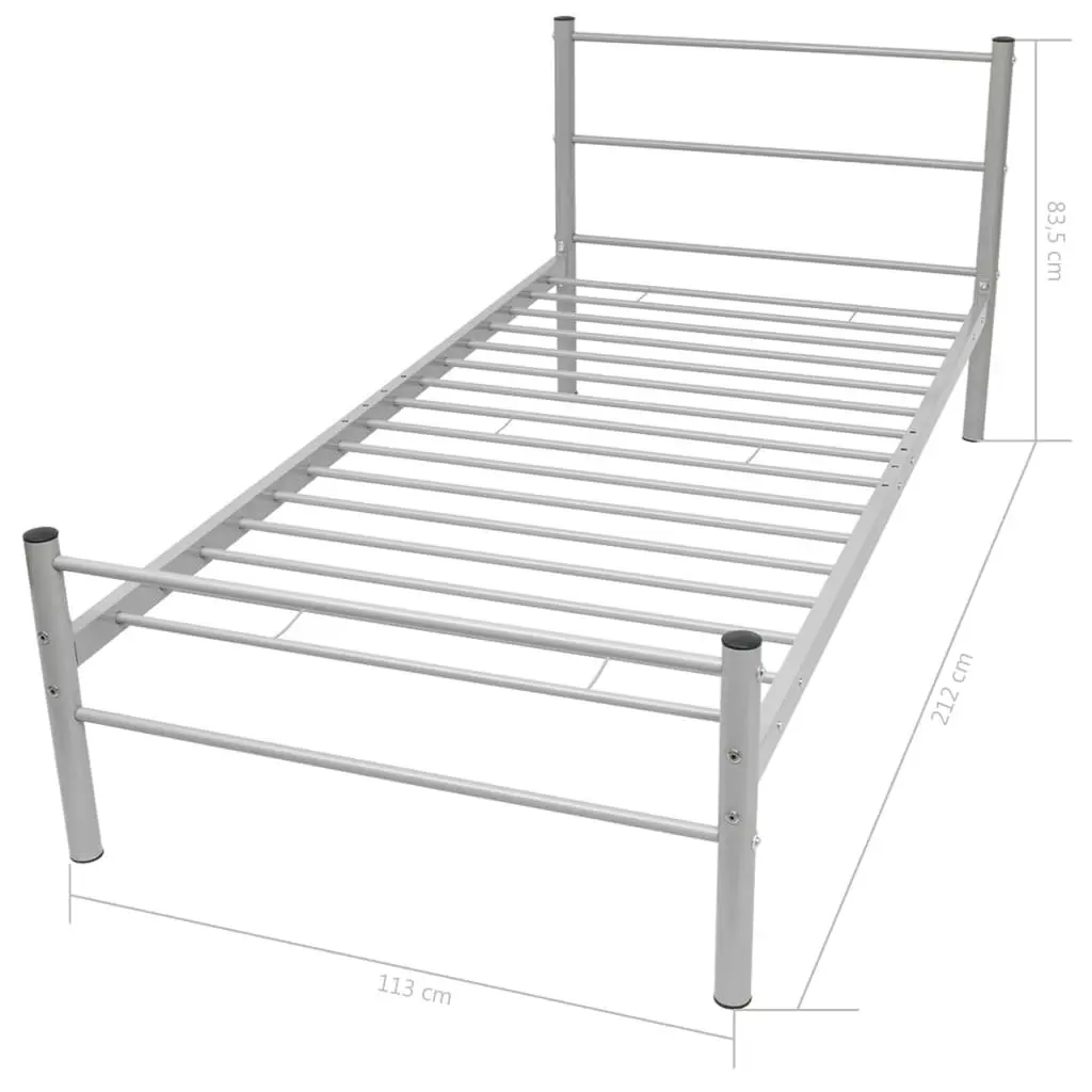 Grey King Single Metal Bed Frame
