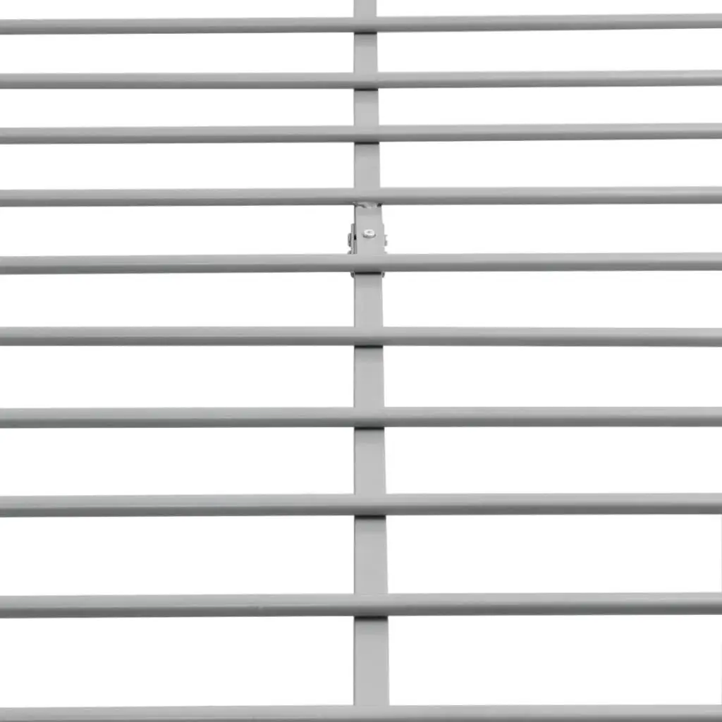 Metal Double Bed Frame Grey with Flexible Slatted Base