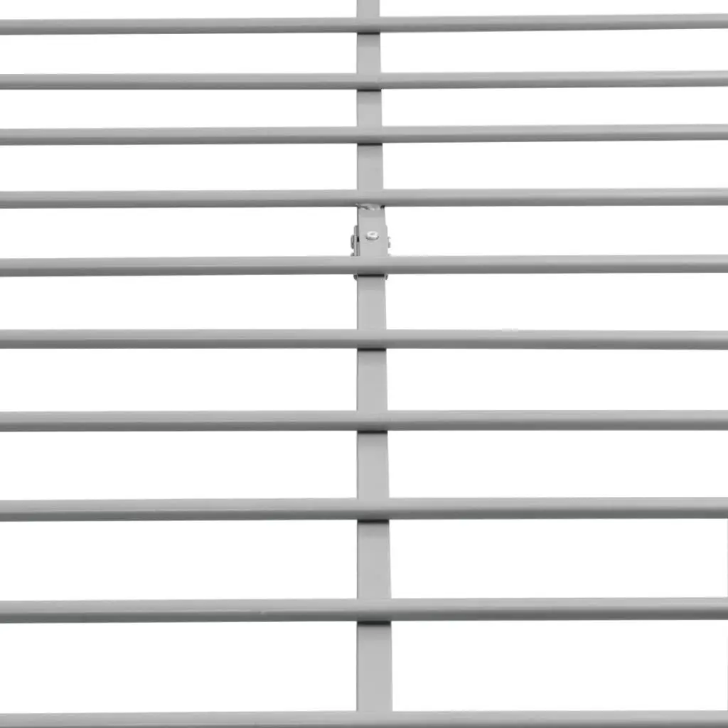 Queen Size Bed Frame in Grey with Metal Slat Base