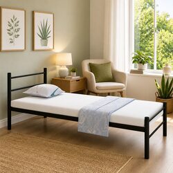 Black Metal King Single Bed Frame - Dimensions & Details