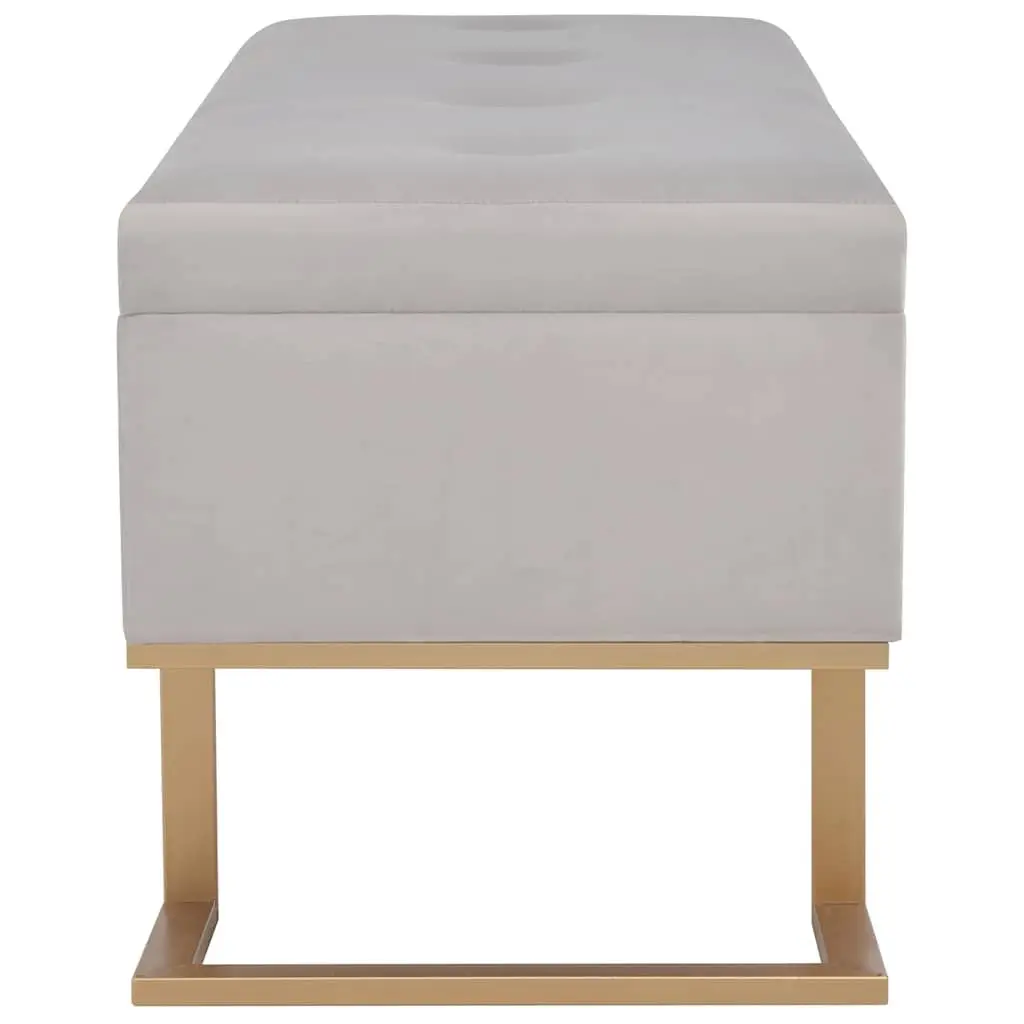 Storage Bench Living Room Entryway 105cm Grey Velvet Upholstered