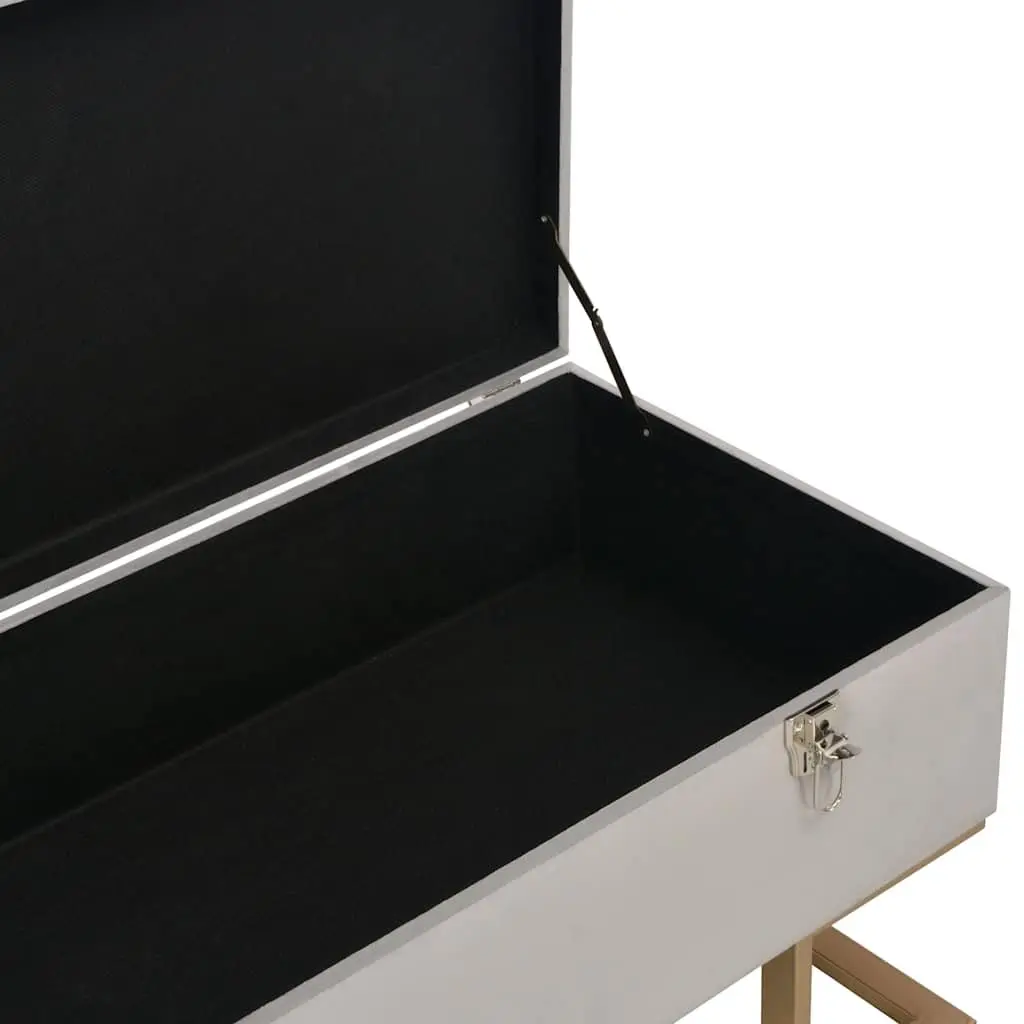 Storage Bench Living Room Entryway 105cm Grey Velvet Upholstered