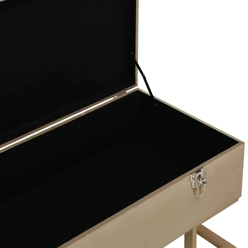 Storage Bench Entryway 105 cm Beige Velvet Upholstered with Compartment