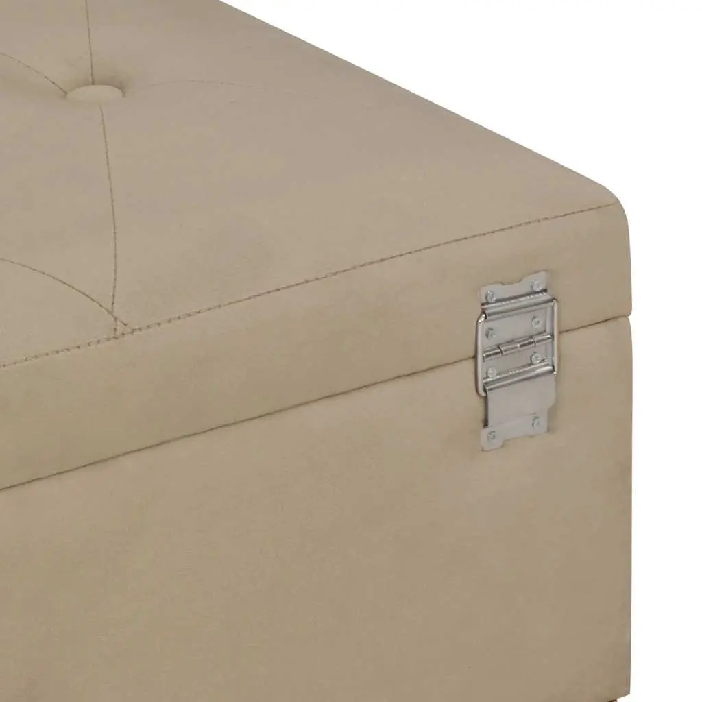 Storage Bench Entryway 105 cm Beige Velvet Upholstered with Compartment