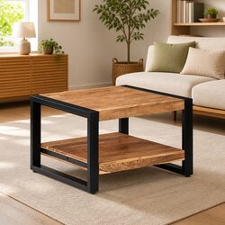 Coffee Table Dimensions 60x60x40 cm, Solid Acacia Wood
