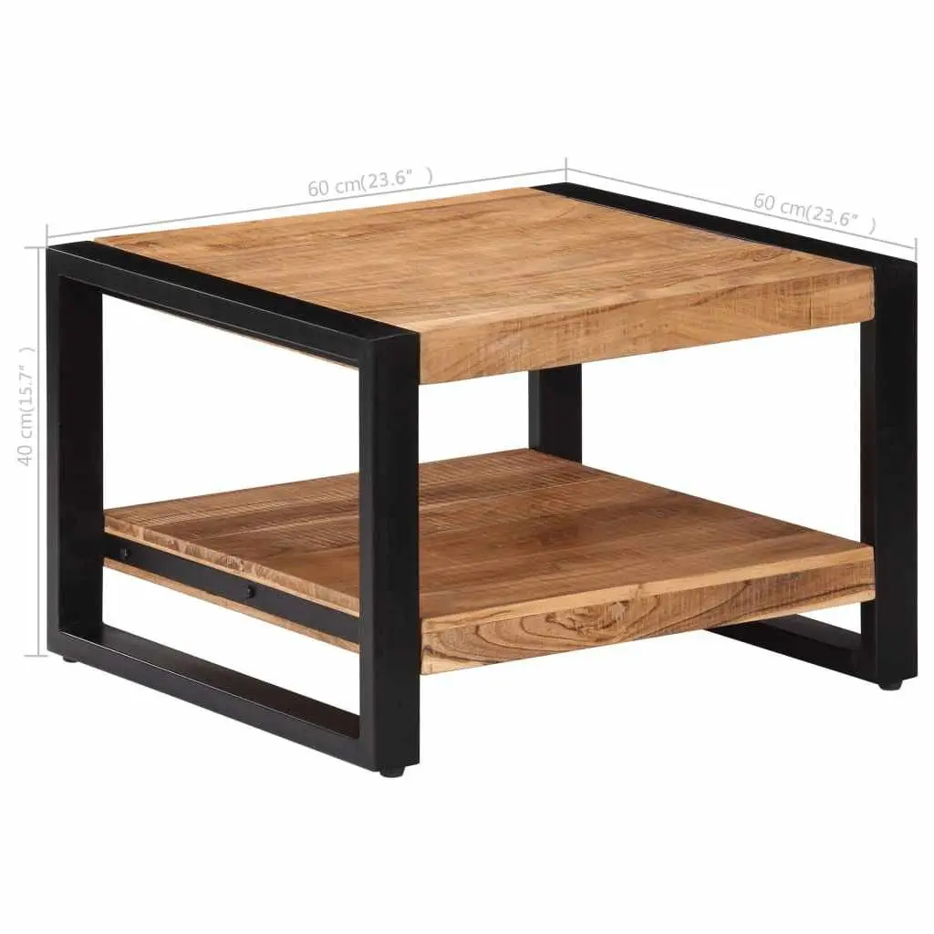 Coffee Table 60x60x40 cm Brown Solid Acacia Wood Handmade Retro Living Room