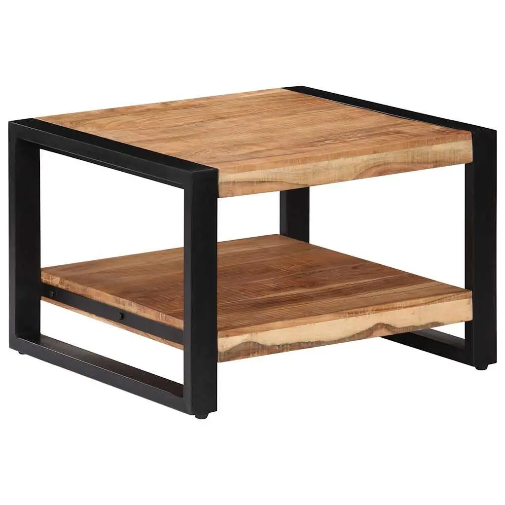 Coffee Table 60x60x40 cm Brown Solid Acacia Wood Handmade Retro Living Room