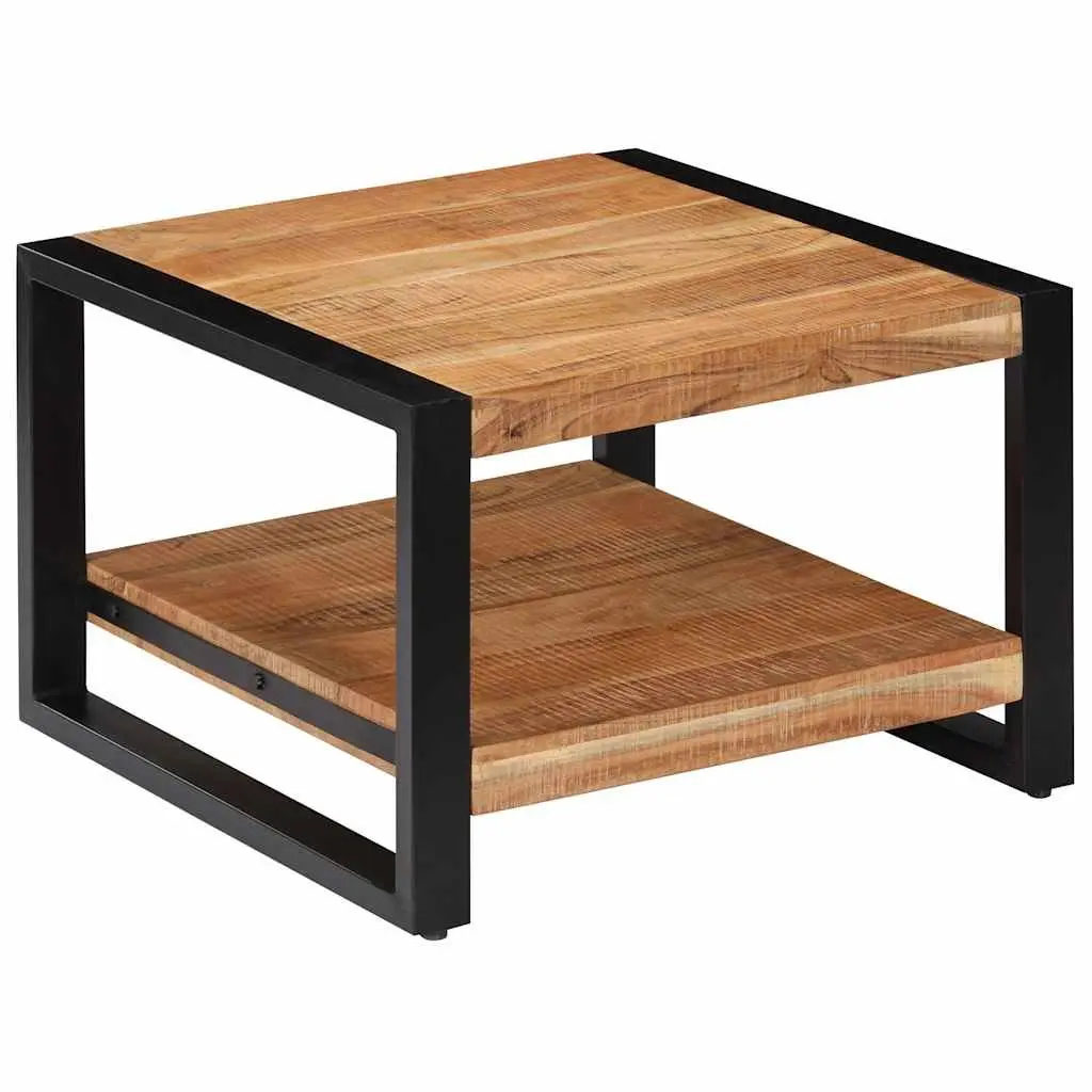 Coffee Table 60x60x40 cm Brown Solid Acacia Wood Handmade Retro Living Room