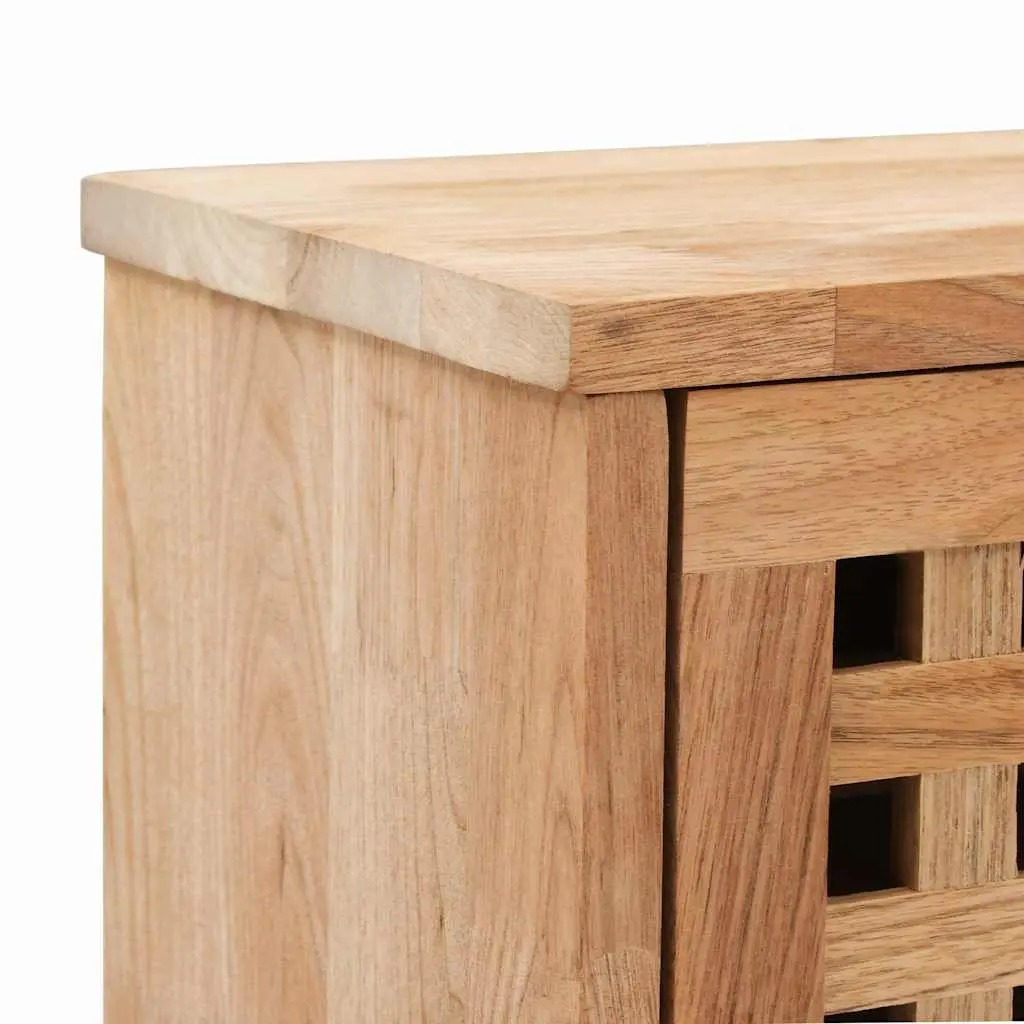 Wooden Shoe Storage Bench Brown Hallway Seating Organiser Lattice Design