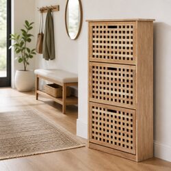 Shoe Storage Cabinet Dimensions 55x20x104 cm in Brown