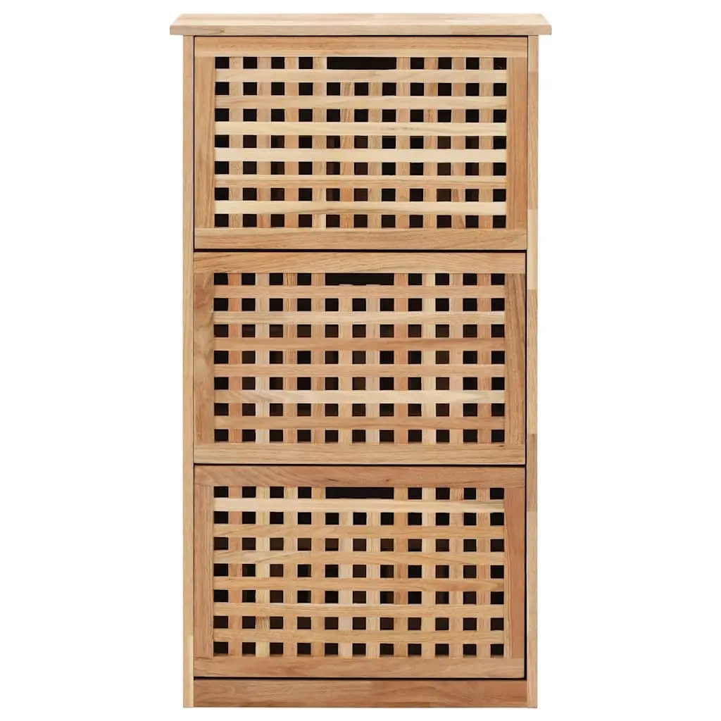 Shoe Storage Cabinet 55x20x104 cm Brown Solid Wood Lattice Design Organiser