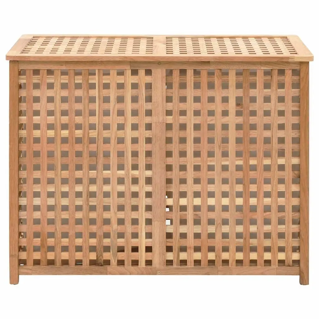 Wooden Laundry Bin for Bedroom or Bathroom with Two Compartments Brown 87.5x46x67 cm