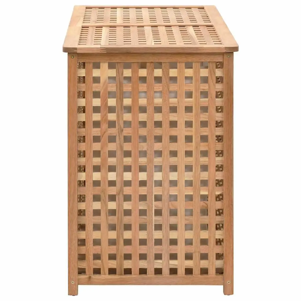 Wooden Laundry Bin for Bedroom or Bathroom with Two Compartments Brown 87.5x46x67 cm