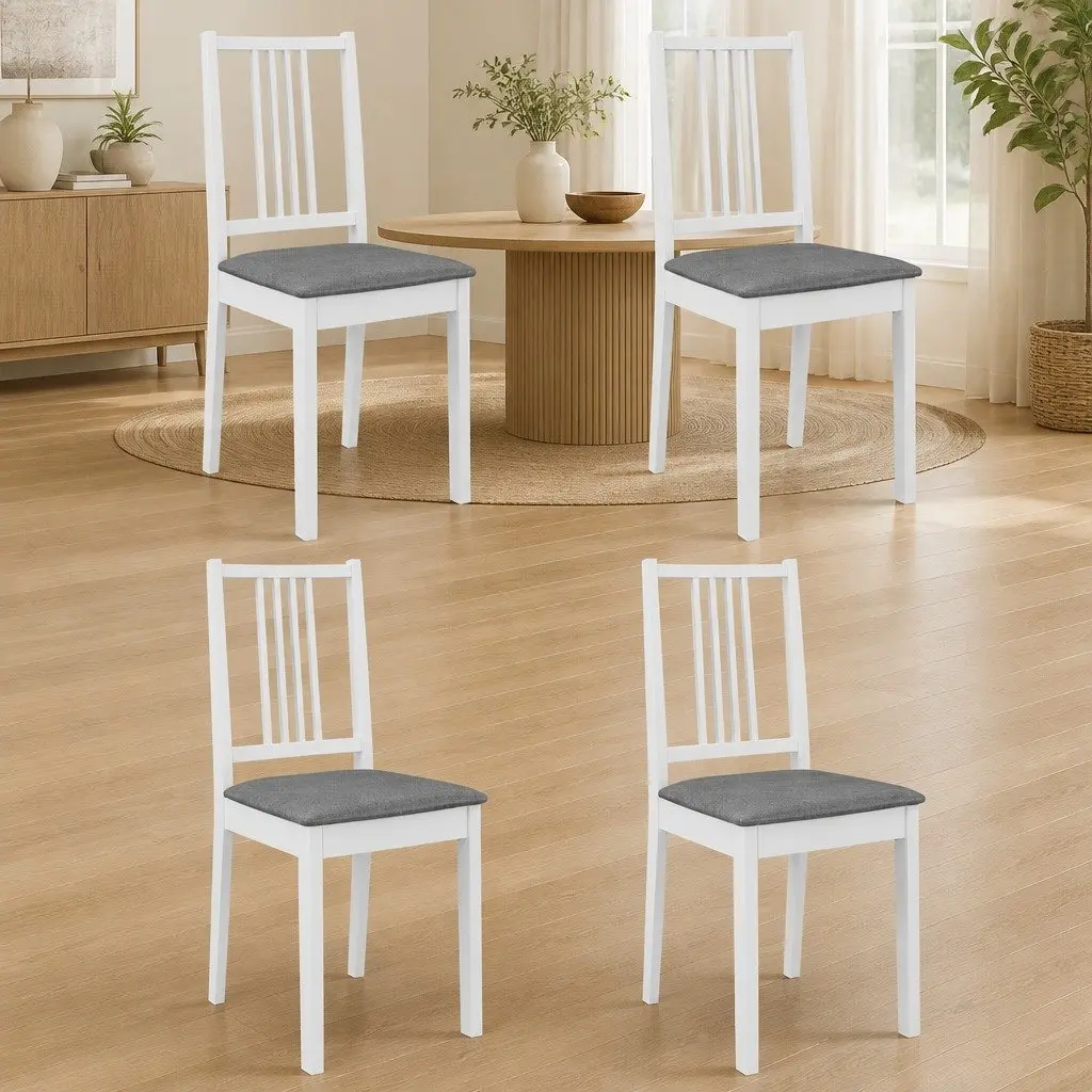 4-Piece White Dining Chair Set