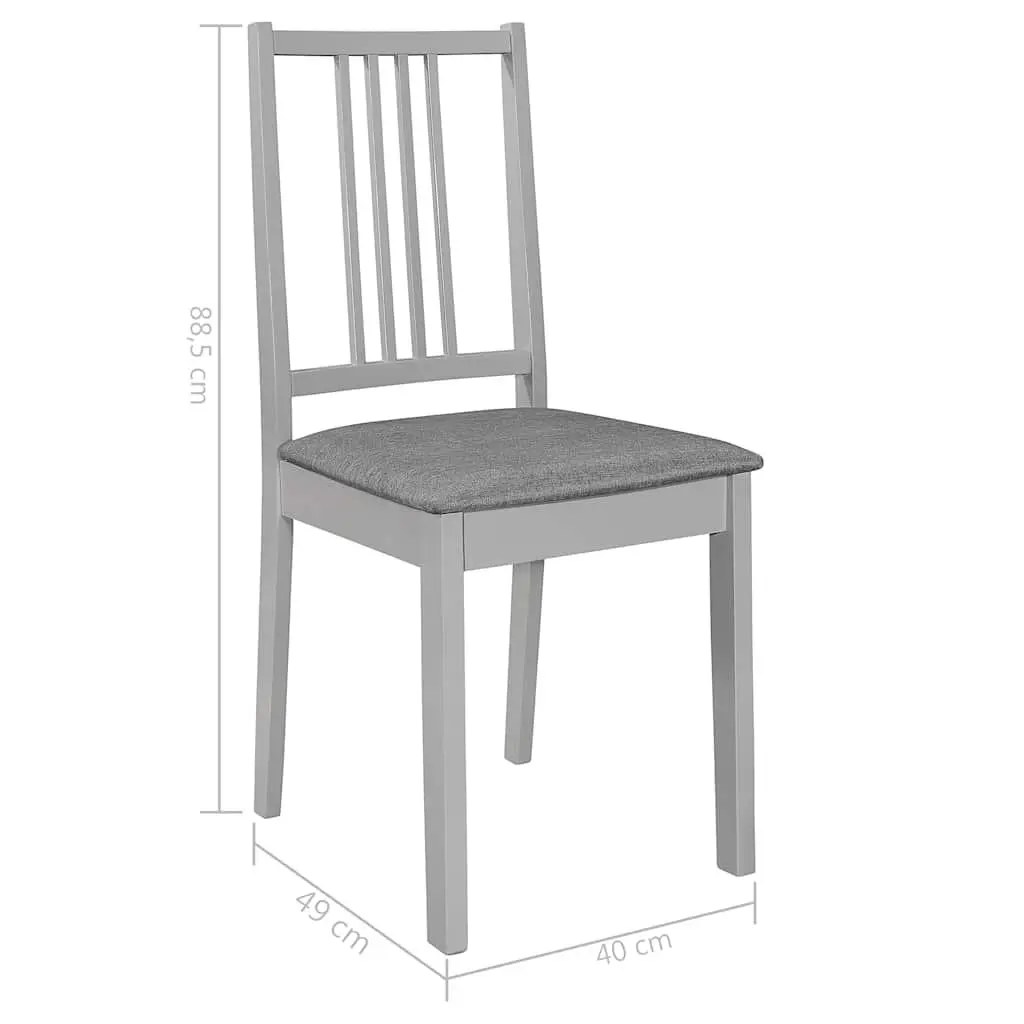 Set of 4 Wooden Dining Chairs with Cushioned Seats