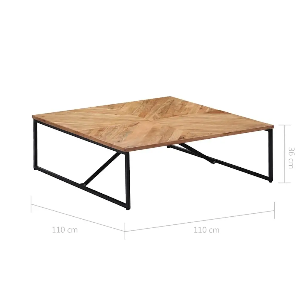 Coffee Table Living Room 110x110x36 cm Solid Acacia Wood Brown