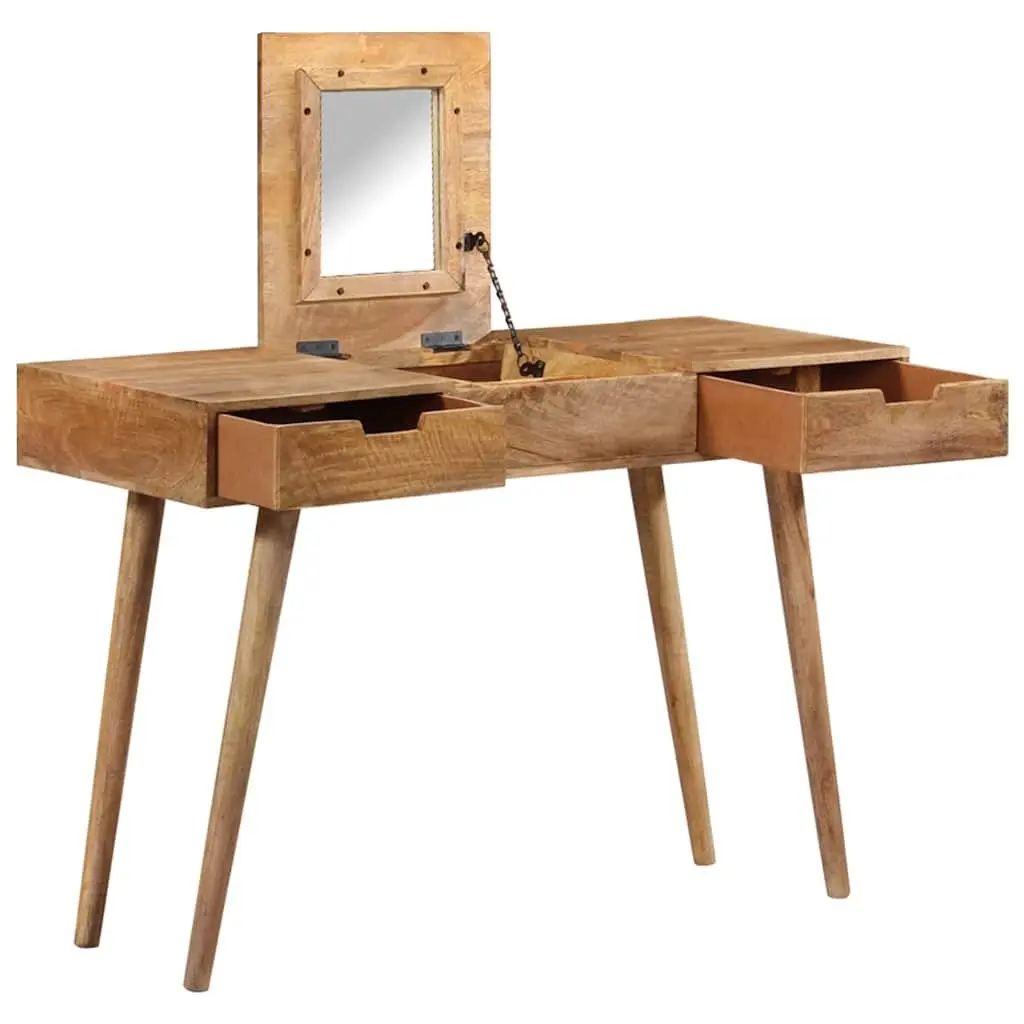 Dressing Table Bedroom 112x45x76 cm Vanity with Mirror 2 Drawers 4 Compartments