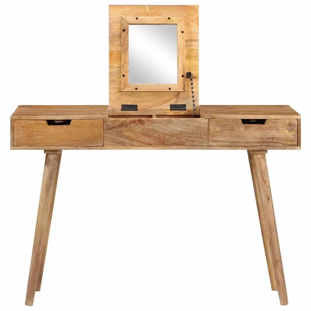 Dressing Table Bedroom 112x45x76 cm Vanity with Mirror 2 Drawers 4 Compartments