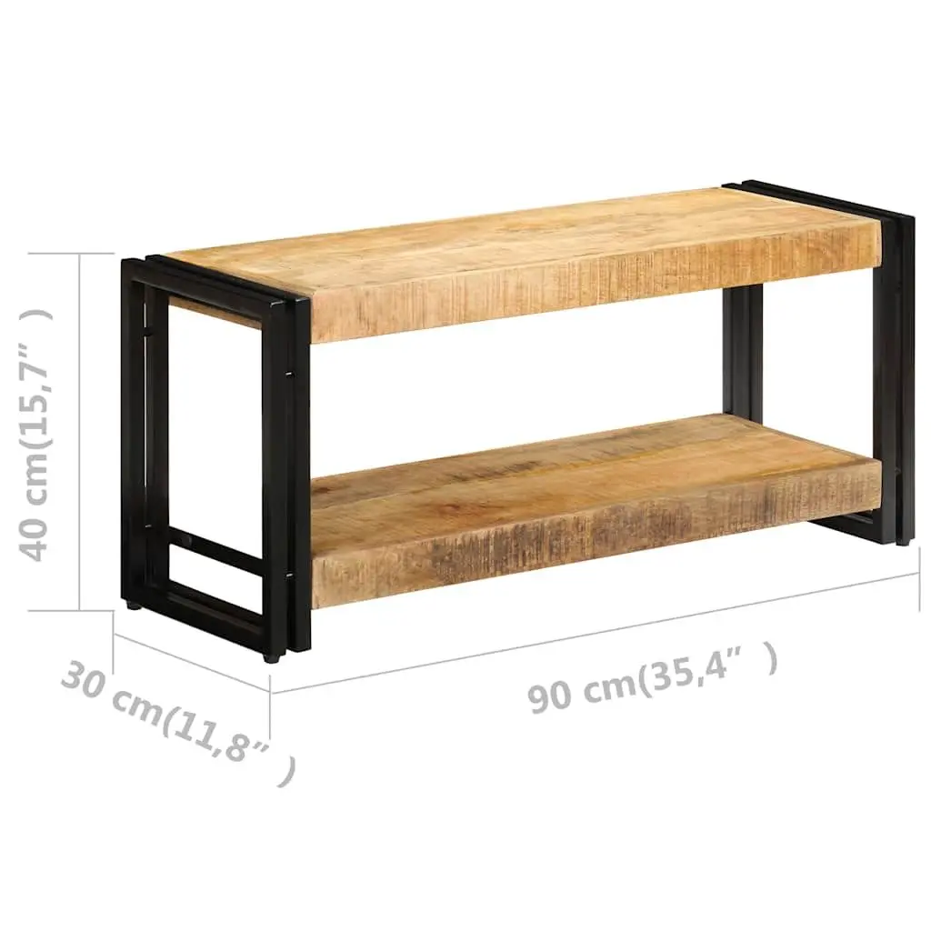 TV Cabinet 90x30x40cm Solid Mango Wood Antique Style Storage Unit Brown