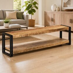 TV Cabinet Specifications: Solid Mango Wood 150x30x40 cm