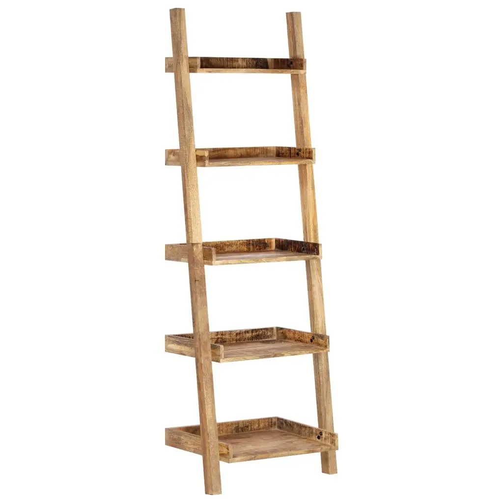Ladder Shelf 5-Tier Brown Standing Bookcase Storage Shelving Display Rack