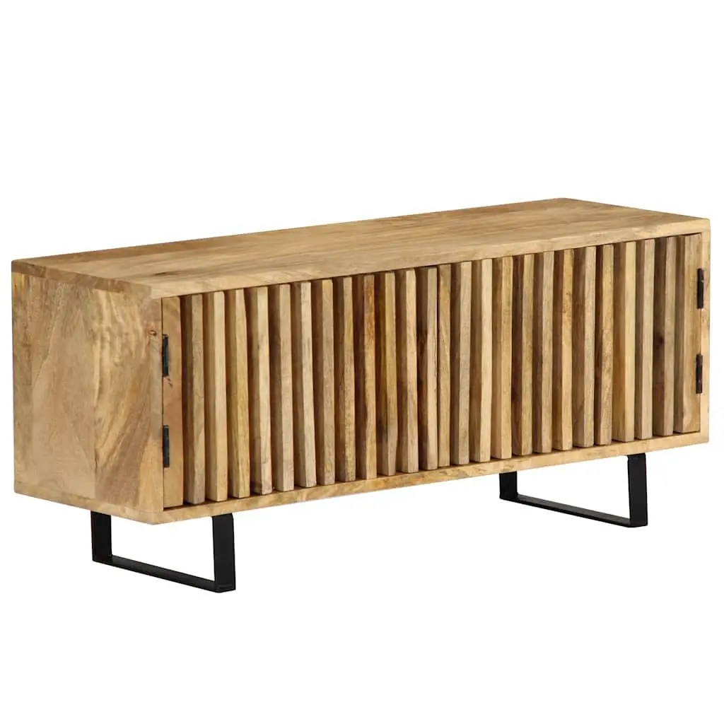 TV Cabinet for Living Room 90x30x40 cm Brown Solid Mango Wood Storage Unit with Doors