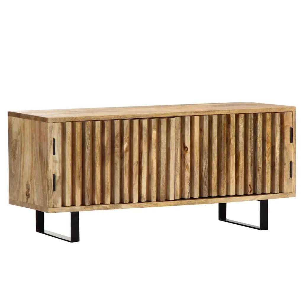 TV Cabinet for Living Room 90x30x40 cm Brown Solid Mango Wood Storage Unit with Doors