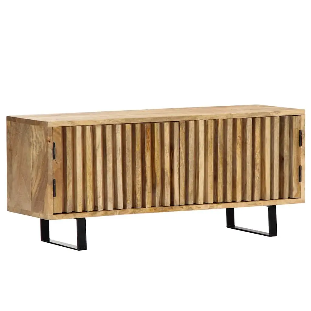 TV Cabinet for Living Room 90x30x40 cm Brown Solid Mango Wood Storage Unit with Doors