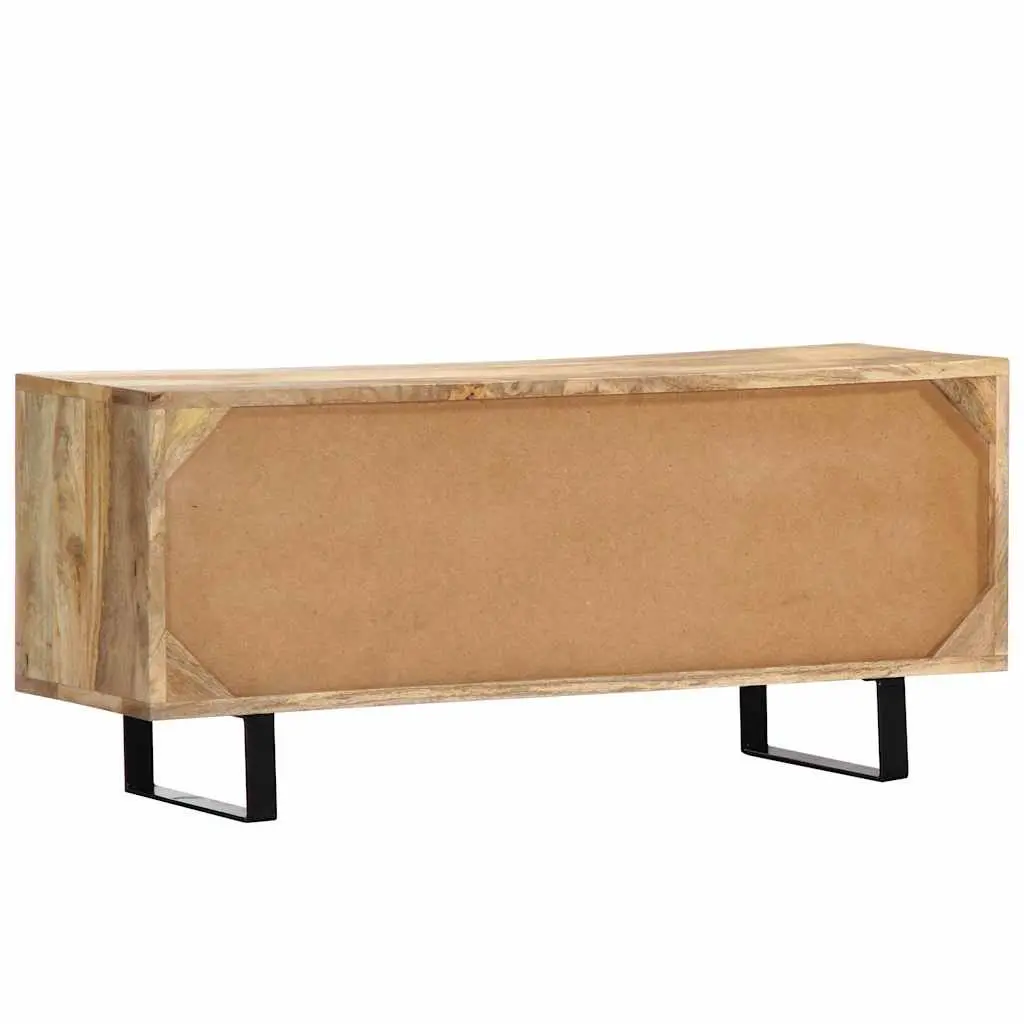TV Cabinet for Living Room 90x30x40 cm Brown Solid Mango Wood Storage Unit with Doors