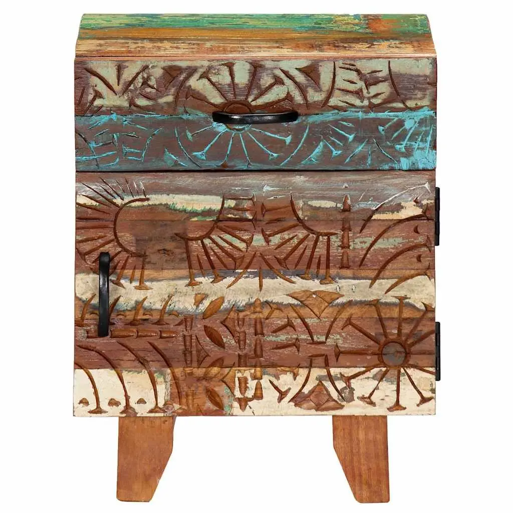 Bedside Cabinet Solid Reclaimed Wood Nightstand 40cm Width 30cm Depth 50cm Height
