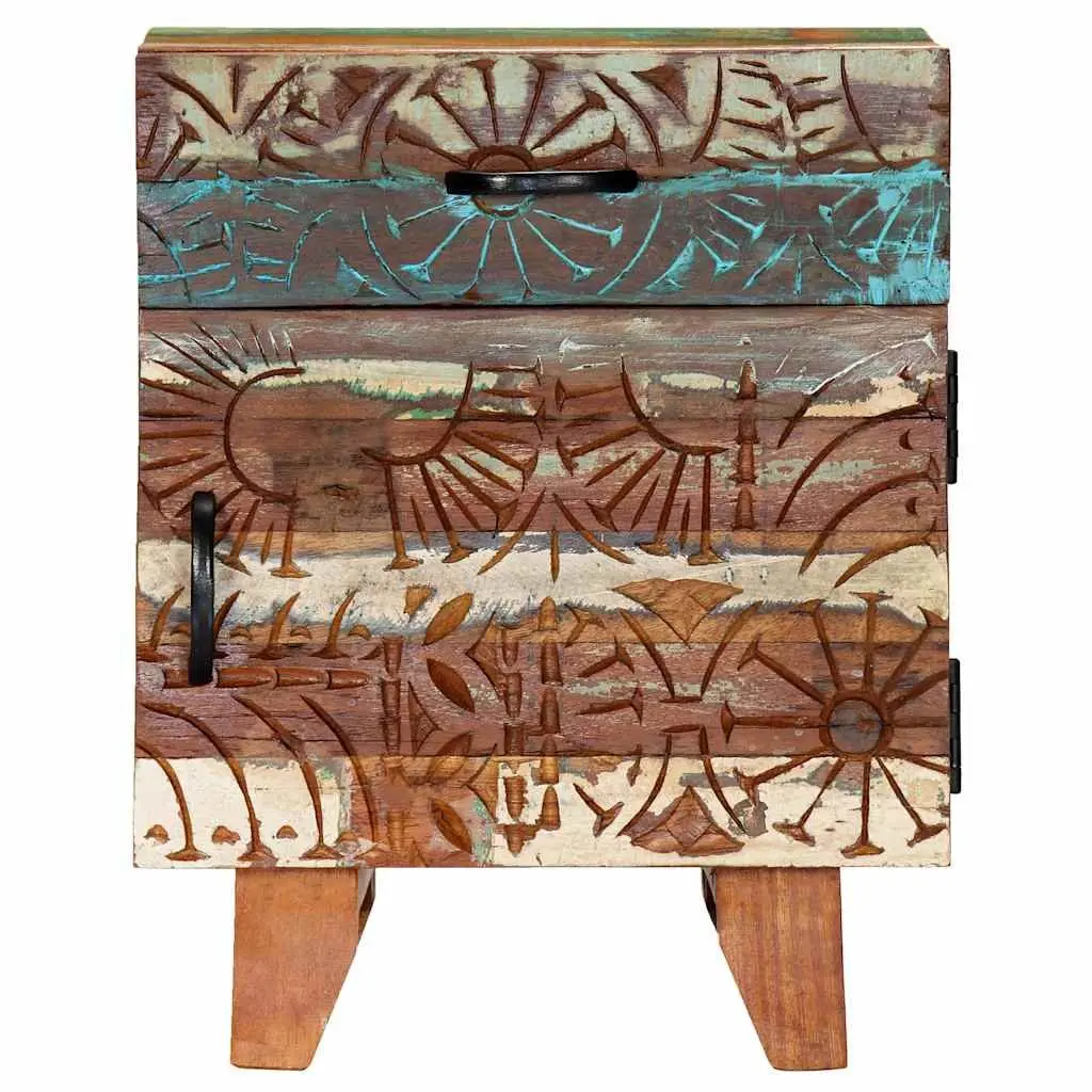 Bedside Cabinet Solid Reclaimed Wood Nightstand 40cm Width 30cm Depth 50cm Height