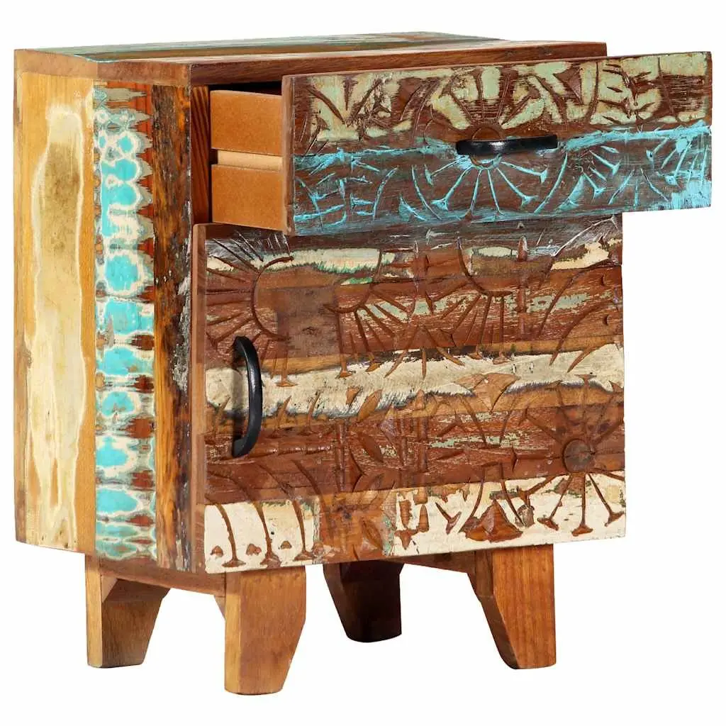 Bedside Cabinet Solid Reclaimed Wood Nightstand 40cm Width 30cm Depth 50cm Height