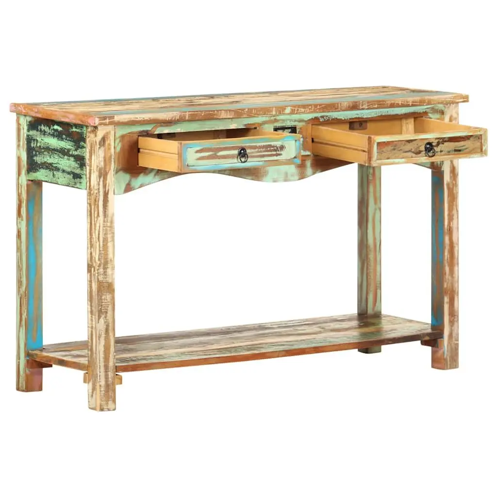 End Table Console Cabinet 120x40x75cm Solid Reclaimed Wood Drawers Shelf