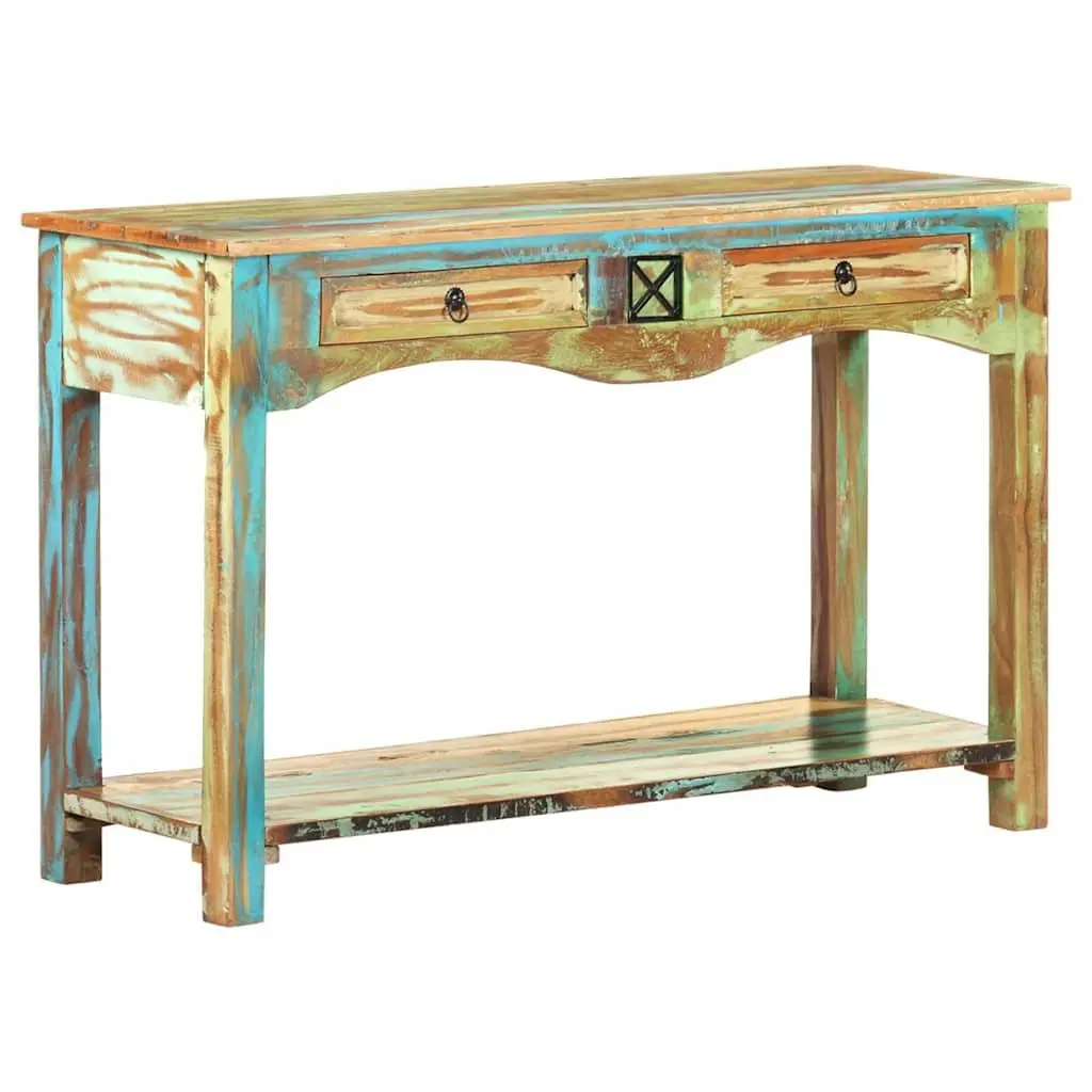 End Table Console Cabinet 120x40x75cm Solid Reclaimed Wood Drawers Shelf