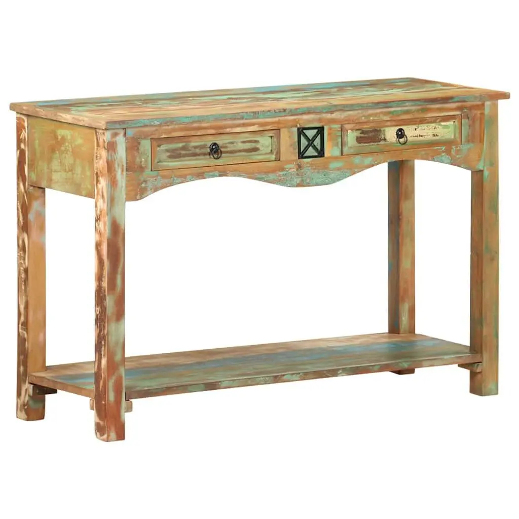 End Table Console Cabinet 120x40x75cm Solid Reclaimed Wood Drawers Shelf