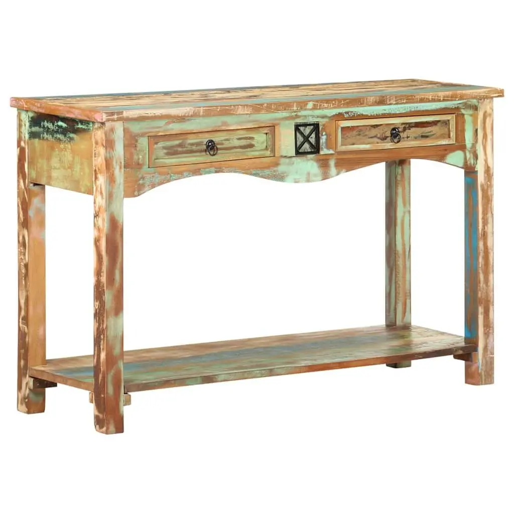 End Table Console Cabinet 120x40x75cm Solid Reclaimed Wood Drawers Shelf