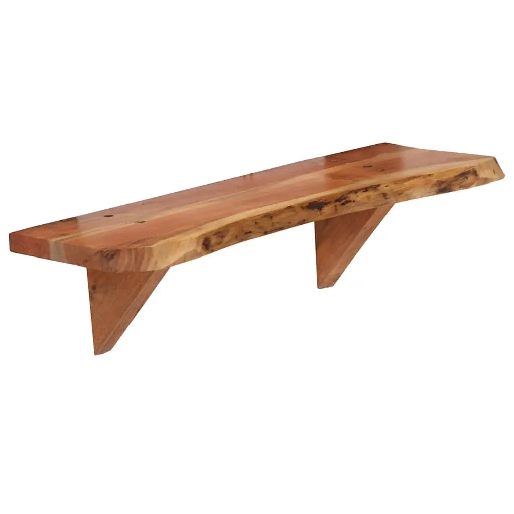 Wall Shelves for Home 60x20x18 cm Solid Acacia Wood Brown Rustic Display Storage 2 Piece