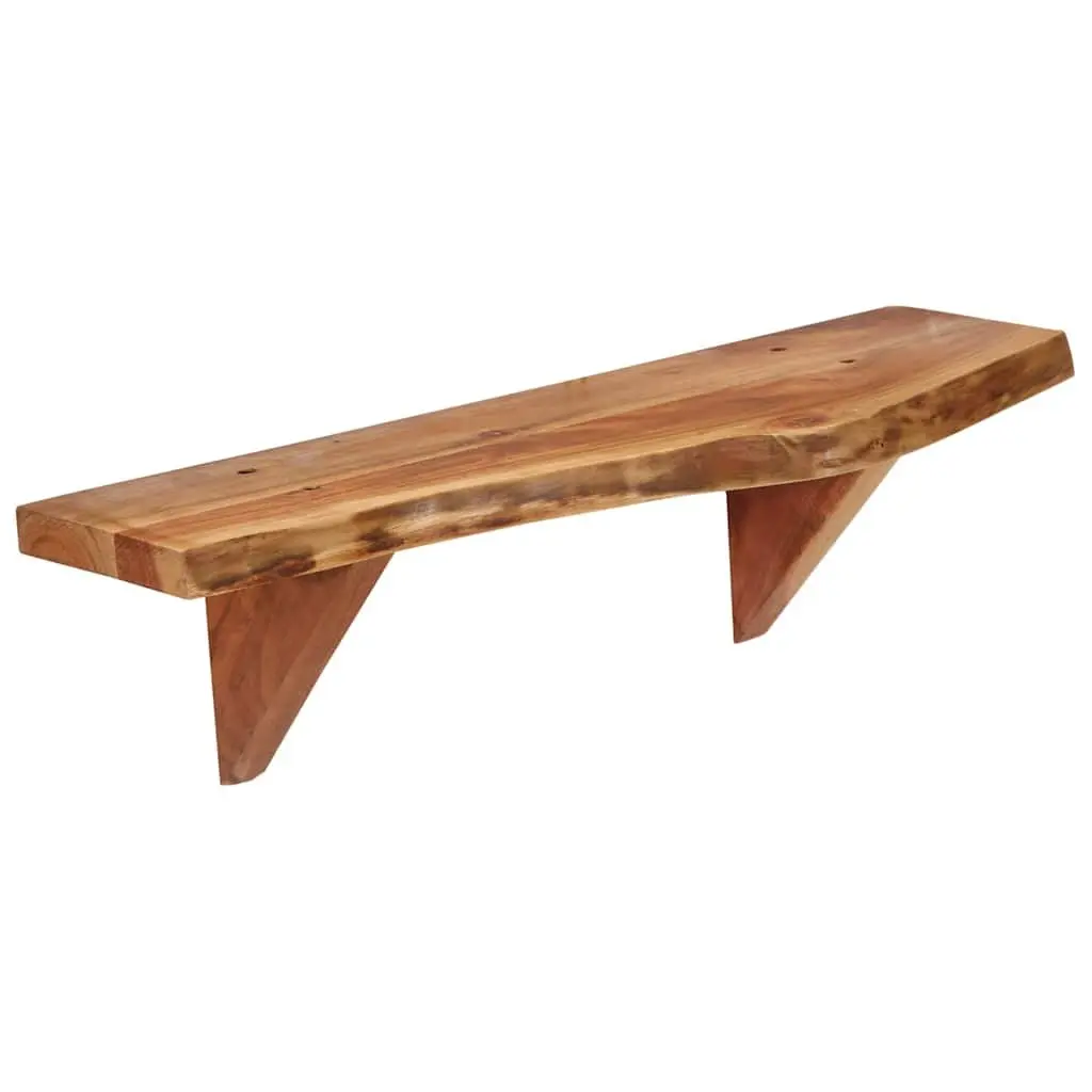 Wall Shelves for Home 60x20x18 cm Solid Acacia Wood Brown Rustic Display Storage 2 Piece