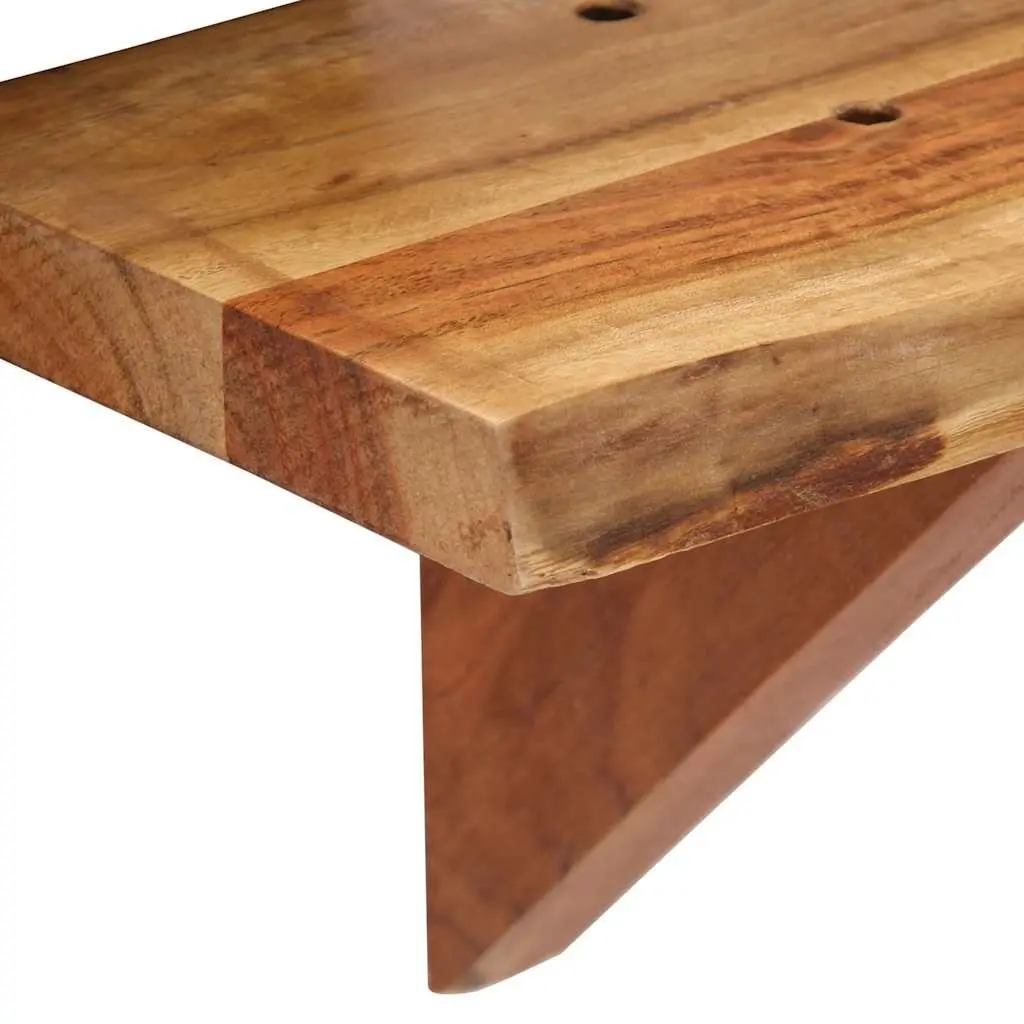 Wall Shelves for Home 60x20x18 cm Solid Acacia Wood Brown Rustic Display Storage 2 Piece