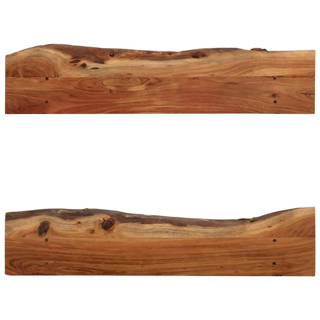 Wall Shelves for Home 90x20x18 cm Solid Acacia Wood Brown Rustic Storage Display 2 Piece