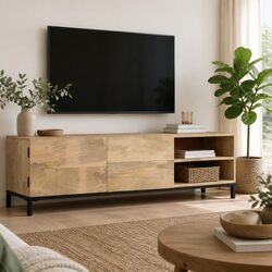 HiFi Storage Unit 145W x 30D x 41H cm Brown Mango Wood