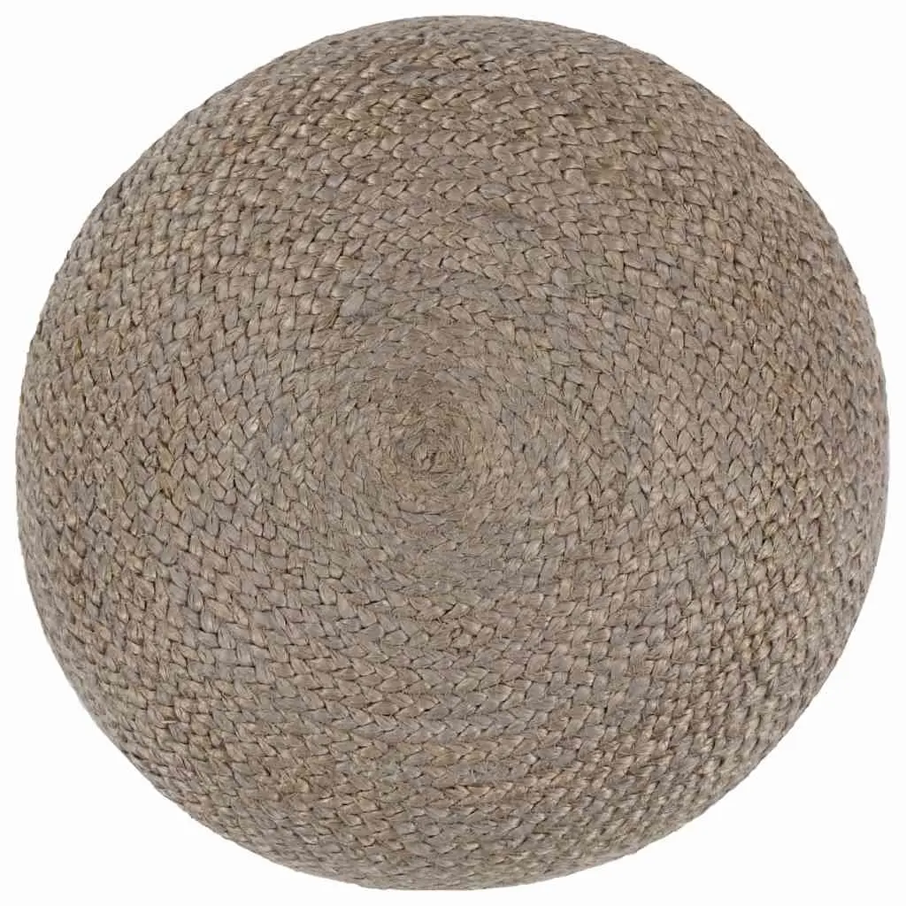 Handmade Pouffe Footstool Grey Braided Jute Foam Filled Relaxation Foot Rest