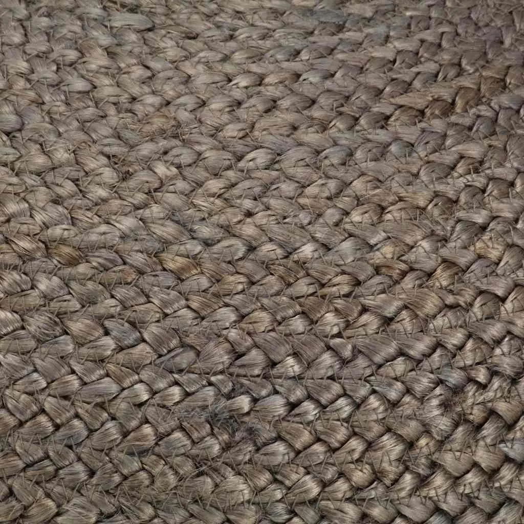 Handmade Pouffe Footstool Grey Braided Jute Foam Filled Relaxation Foot Rest