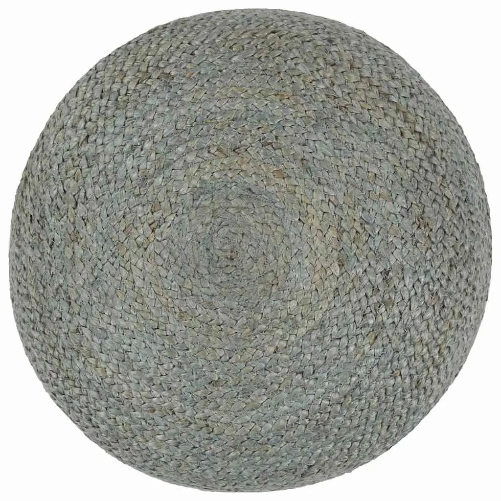 Jute Pouffe Footrest for Living Room Olive Green 45x30cm