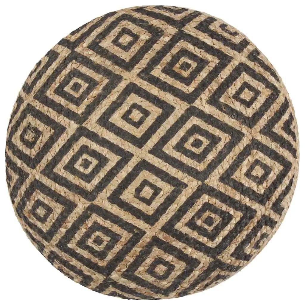 Pouffe Footstool Living Room Black 45 x 30 cm Braided Jute