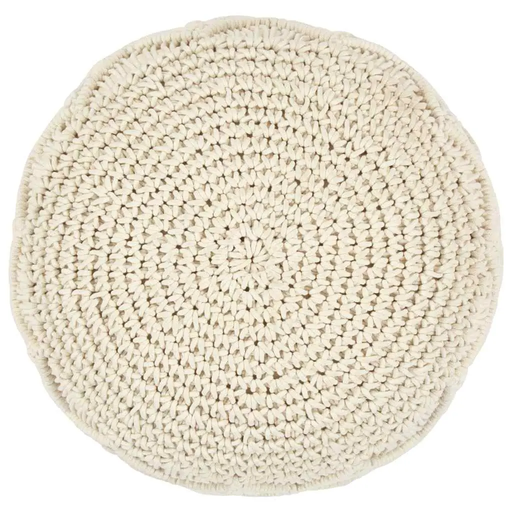 Macrame Pouffe Footstool Living Room Bedroom 45x30cm