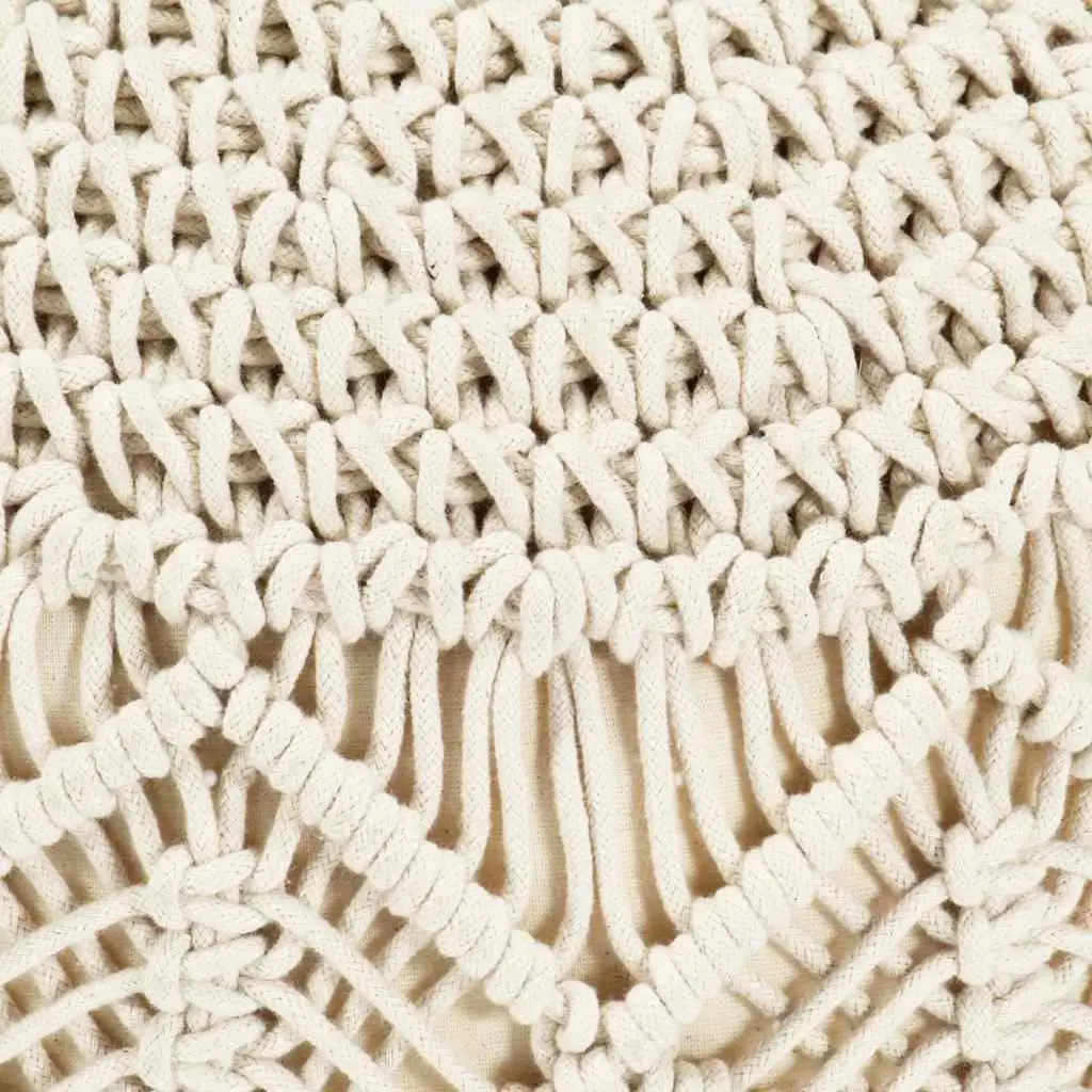 Macrame Pouffe Footstool Living Room Bedroom 45x30cm